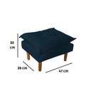 Ver imagem 7 de Poltrona de Amamentação com Puff Quarto Bebê Encanto Suede Cor:azul Marinho