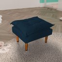 Ver imagem 5 de Poltrona de Amamentação com Puff Quarto Bebê Encanto Suede Cor:azul Marinho
