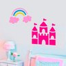 Adesivo de Parede Infantil Castelo de princesa com arco-íris-Pequeno 32x50cm - 1