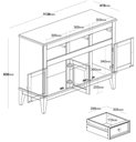 Ver imagem 2 de Buffet Antoine 3 Portas e 3 Gavetas Cinza com Amendoa 114cm - 61259