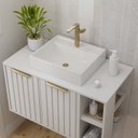 Ver imagem 5 de Gabinete para Banheiro 80cm com 2 Portas 2 Nichos e Cuba de Sobrepor Noruega Branco