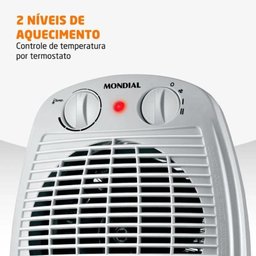 Aquecedor de Ar Mondial 1500w Termoventilação Cinza A-08 - 220v - 3
