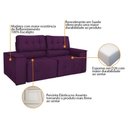 Ver imagem 2 de Sofá Cama Retrátil Sala Vicenza Vicenza 210cm Suede Cor Roxo