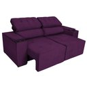 Ver imagem 6 de Sofá Cama Retrátil Sala Vicenza Vicenza 210cm Suede Cor Roxo