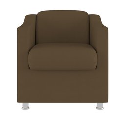 Kit 2 Poltronas Decorativas Reforçada Consultório Sala Suede Cor:Marrom - 3