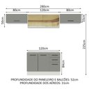 Ver imagem 4 de Armário de Cozinha Compacta 280cm Branco/Cinza Agata Madesa 04