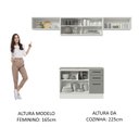 Ver imagem 6 de Armário de Cozinha Compacta 280cm Branco/Cinza Agata Madesa 04