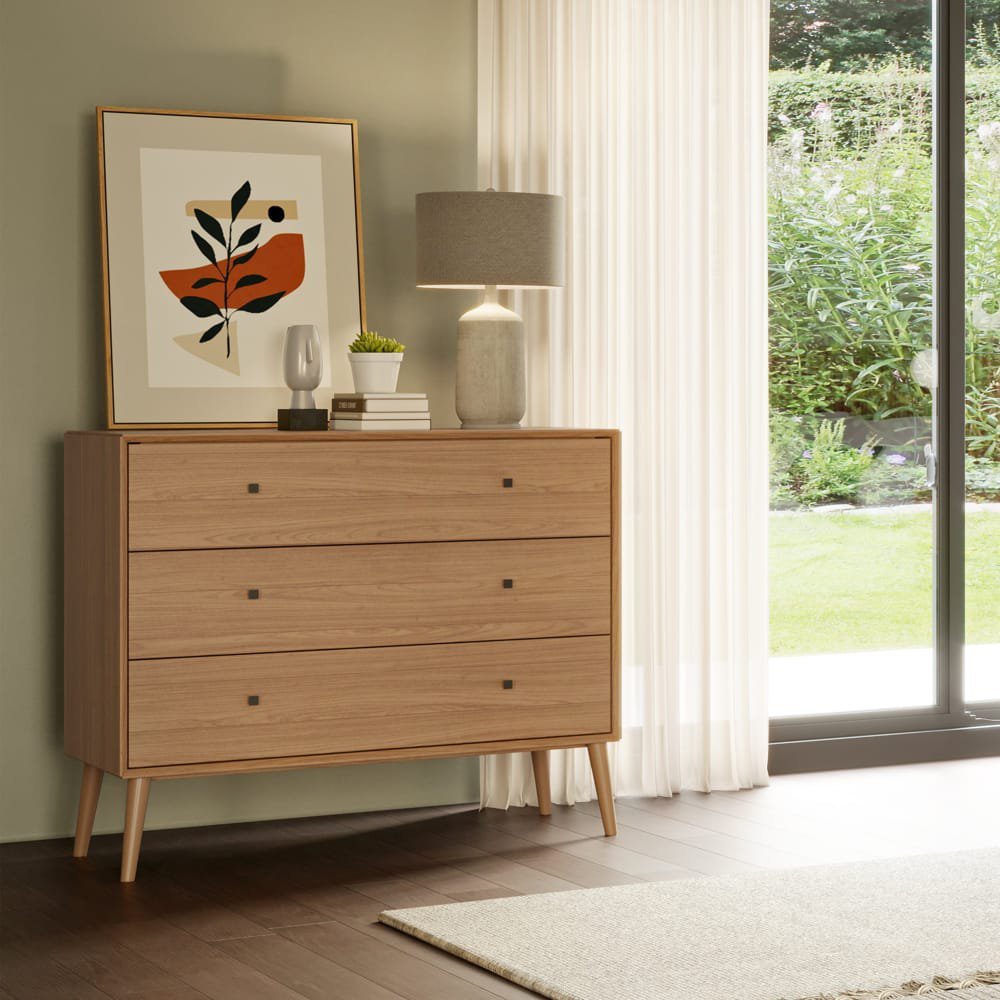 Cômoda com 03 Gavetas 100% Mdf 110cm Tw50 Dalla Costa - Freijó - 1