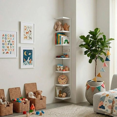 Torre Prateleira 170cm Branco Penteadeira em MDF Decoraçao Nicho Organizaçao