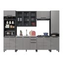 Ver imagem 2 de Cozinha Modulada Compacta Torre Quente Vidro 6 Peças Diamante Cinza/Chumbo/Titânio