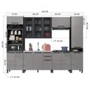 Ver imagem 3 de Cozinha Modulada Compacta Torre Quente Vidro 6 Peças Diamante Cinza/Chumbo/Titânio