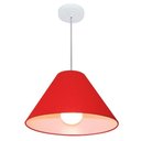 Ver imagem 1 de Lustre Pendente Cone Md-4078 Cúpula em Tecido 25/40x15cm Vermelho - Bivolt