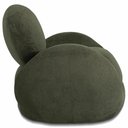 Ver imagem 3 de Poltrona Decorativa Orgânica para Sala Living com Puff Brugge P07 Linho Tramado Verde Musgo - Lyam