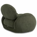 Ver imagem 4 de Poltrona Decorativa Orgânica para Sala Living com Puff Brugge P07 Linho Tramado Verde Musgo - Lyam