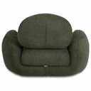 Ver imagem 5 de Poltrona Decorativa Orgânica para Sala Living com Puff Brugge P07 Linho Tramado Verde Musgo - Lyam