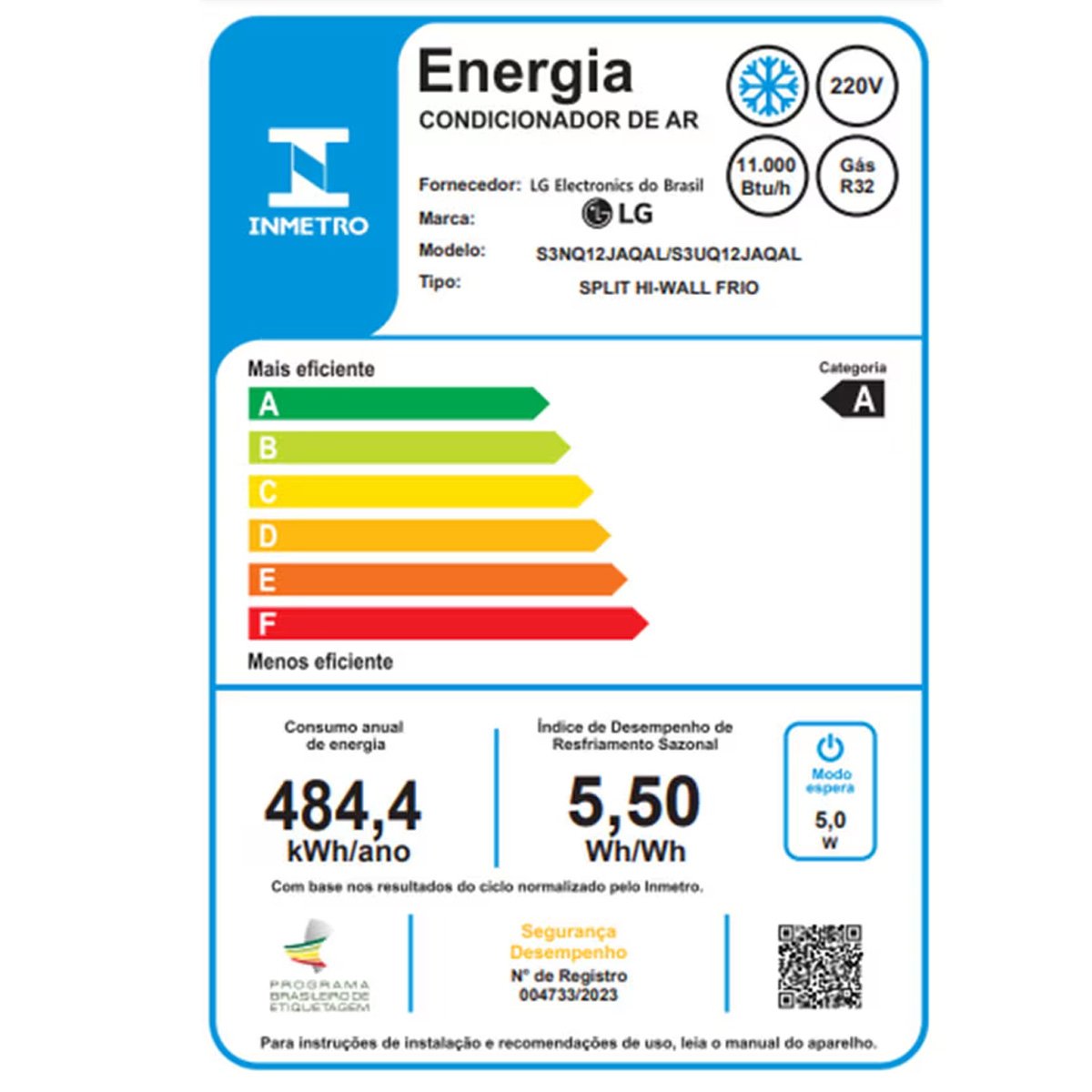 Ar Condicionado Dual Inverter 12000 Btus Split Hi Wall Compact Lg Só Frio 220V Branco COMPACT 12000  - 7