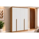 Ver imagem 1 de Guarda Roupa 4 Portas 2 Gavs Alonzo Lopas Amêndoa/Bco