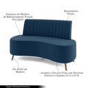 Ver imagem 3 de Sofá Living Decorativo 2 Lugares 1,35M Katara Azul Veludo G33 - Gran Belo