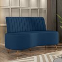 Ver imagem 1 de Sofá Living Decorativo 2 Lugares 1,35M Katara Azul Veludo G33 - Gran Belo