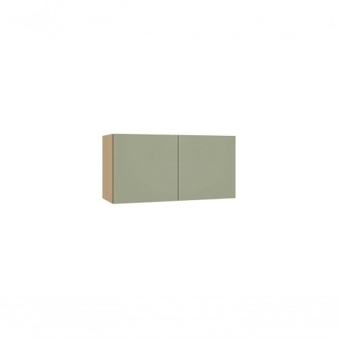 Armário Aéreo Domus 80cm 2 Portas MDF Porta de Bater Verde Luciane Móveis