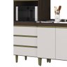 Armário de Cozinha Compacta Completa 252cm Balcão e Pia Inox Lola P11 Chocolate/Off White - Mpozenat - 5