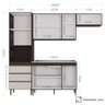 Armário de Cozinha Compacta Completa 252cm Balcão e Pia Inox Lola P11 Chocolate/Off White - Mpozenat - 4