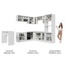 Ver imagem 6 de Armário de Cozinha Completa de Canto 504cm Branco/Preto Glamy Madesa 01