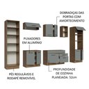 Ver imagem 5 de Armário de Cozinha Completa 330cm Rustic/Cinza Agata Madesa 02