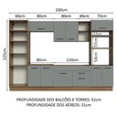 Ver imagem 4 de Armário de Cozinha Completa 330cm Rustic/Cinza Agata Madesa 02