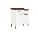 Ver imagem 1 de Balcão de Cozinha Bella C/ 2 Portas e 2 Gavetas C/ Tampo 80cm Branco - Bertolini