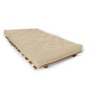 Ver imagem 2 de Sofá Cama Casal Futon Oriental com Madeira Nobre Natural - Bege Claro