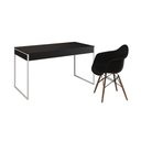 Ver imagem 6 de Escrivaninha Estilo Industrial Malta Preta 137x53cm Ferro Branco com 1 Poltrona Preta Ea Marrom