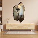 Ver imagem 2 de Kit 3 Espelhos Orgânico Grande Borda Madeira Moderno