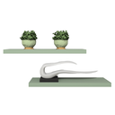 Ver imagem 1 de Kit 2 Prateleiras Retas Decorativas com Suporte Invisível Mdf 60x15 Plancasa:verde Jade