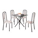 Ver imagem 2 de Conjunto Sala de Jantar com 4 Cadeiras Lívia Prata/Bege