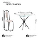 Ver imagem 3 de Conjunto Sala de Jantar com 4 Cadeiras Lívia Prata/Bege