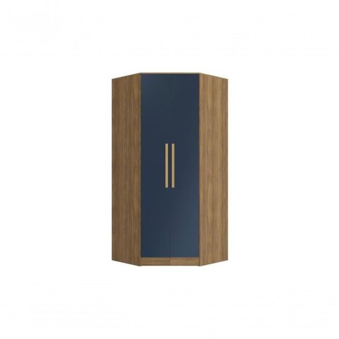 Guarda-roupa de Canto 2 Portas Kappesberg Adapt Nogueira/azul Profundo 105cm