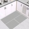 Jogo Tapetes Passadeira Cozinha 3 Pç Antiderrapante Egípcio - Cinza - 1