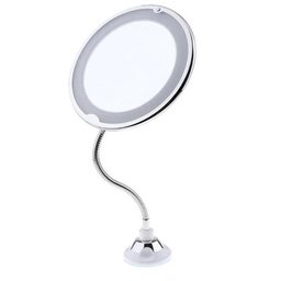 Espelho 17cm Masterpro Aumento 5x LED Flexível com Ventosa Pilhas AAA 360º ML - 1