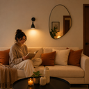 Ver imagem 2 de Espelho Fiji - Linha Couro - - Caramelo - 100x70 - com LED