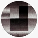 Ver imagem 1 de Tapete Sala Redondo 150 Cm Geometrico Quadros Preto Cinza