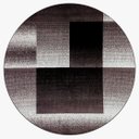 Ver imagem 1 de Tapete Sala Redondo 150 Cm Geometrico Quadros Preto Cinza