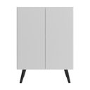 Ver imagem 2 de Gabinete Banheiro 2 Portas Retrô 63Cm Multimóveis V5006 Branco/Preto Branco/Preto