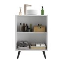 Ver imagem 3 de Gabinete Banheiro 2 Portas Retrô 63Cm Multimóveis V5006 Branco/Preto Branco/Preto