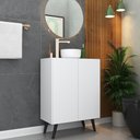 Ver imagem 6 de Gabinete Banheiro 2 Portas Retrô 63Cm Multimóveis V5006 Branco/Preto Branco/Preto