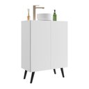 Ver imagem 1 de Gabinete Banheiro 2 Portas Retrô 63Cm Multimóveis V5006 Branco/Preto Branco/Preto
