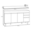 Ver imagem 2 de Balcão Gabinete para Pia 150cm com Tampo 4 Portas 2 Gavetas