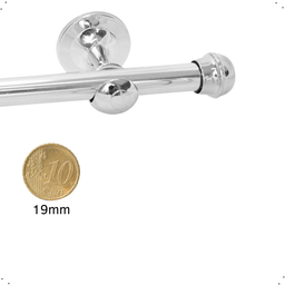 Varão de Cortina Cromado 2,50mts 19mm Aluminio - 4