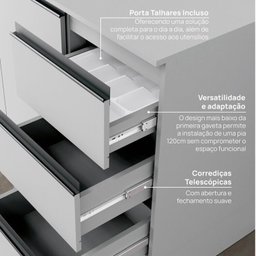 Cozinha Modulada 15 Peças 11 Aéreos 3 Balcões 1 Cristaleira Nara CabeCasa MadeiraMadeira - 20