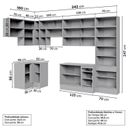 Ver imagem 5 de Cozinha Modulada 15 Peças 11 Aéreos 3 Balcões 1 Cristaleira Nara CabeCasa MadeiraOriginals Cinza